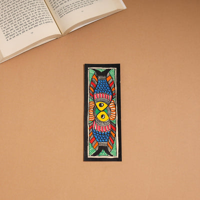Madhubani handpainted bookmark (7 x 2 in) 04 - handcrafted