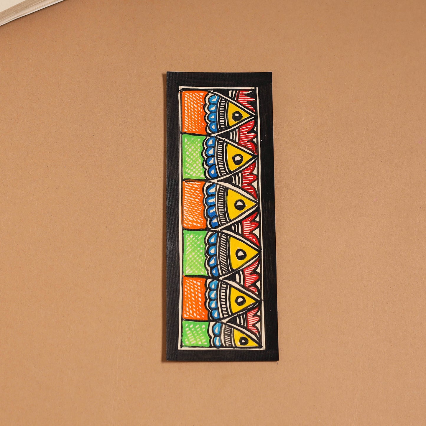 Madhubani handpainted bookmark (7 x 2 in) 06 - handcrafted