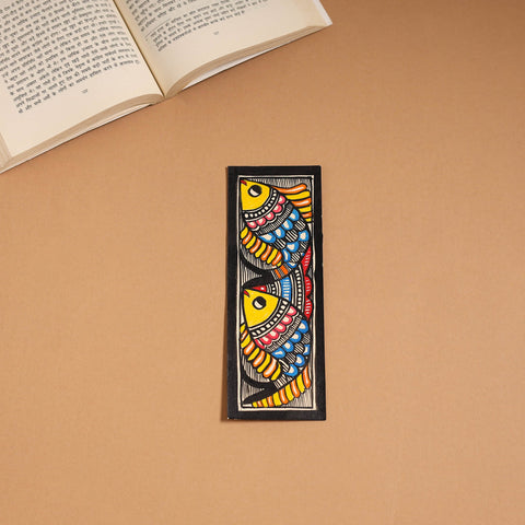 Madhubani handpainted bookmark (7 x 2 in) 09 - handcrafted