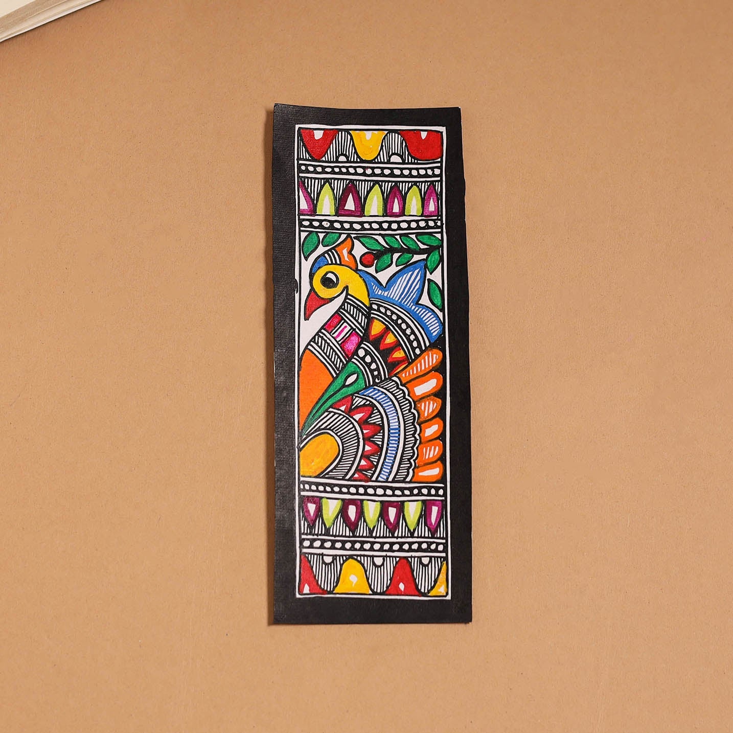 Madhubani handpainted bookmark (7 x 2 in) 10 - handcrafted