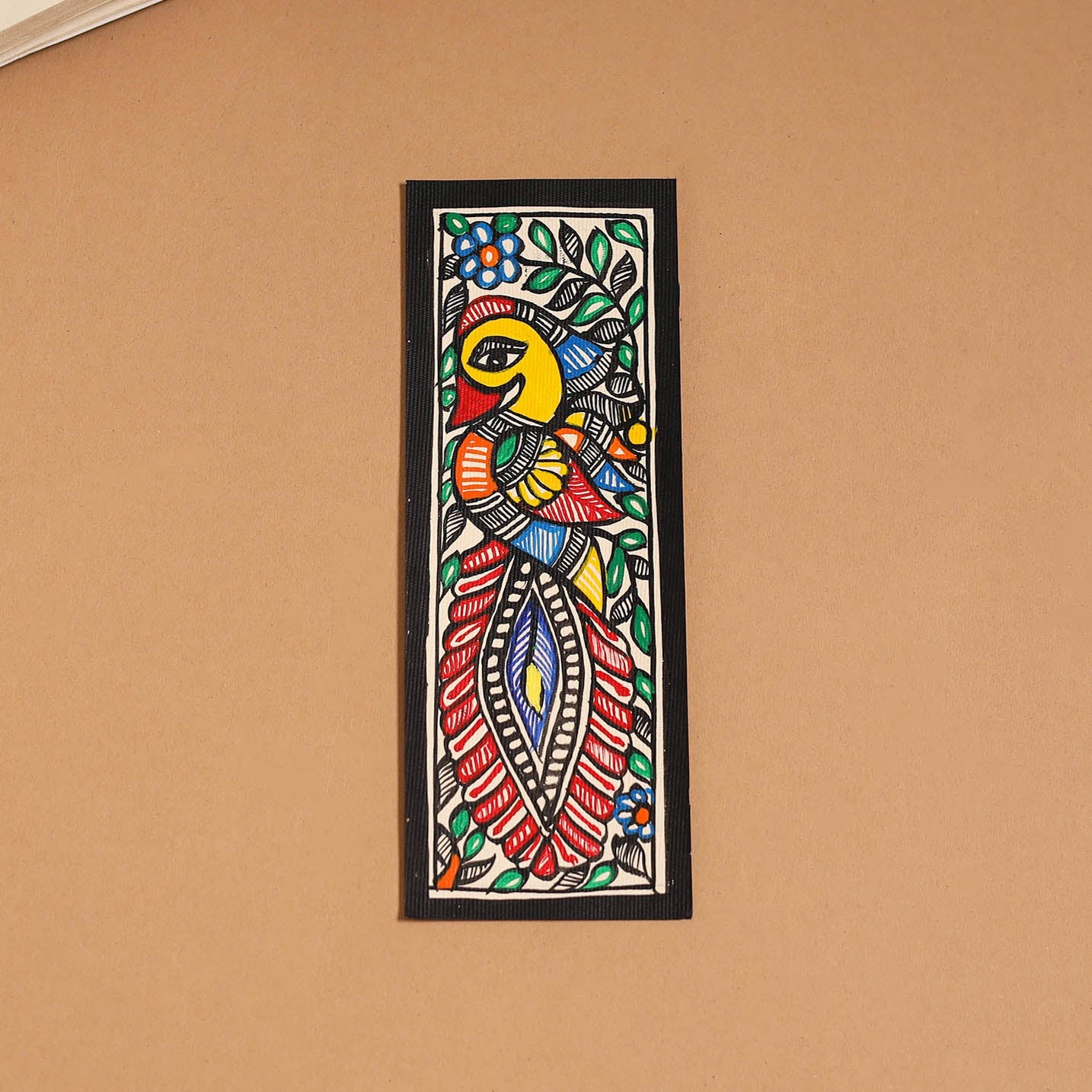 Madhubani handpainted bookmark (7 x 2 in) 11 - handcrafted