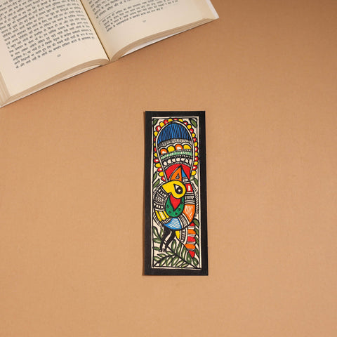 Madhubani handpainted bookmark (7 x 2 in) 12 - handcrafted