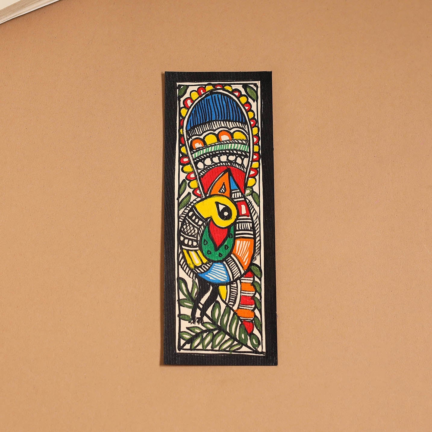 Madhubani handpainted bookmark (7 x 2 in) 12 - handcrafted