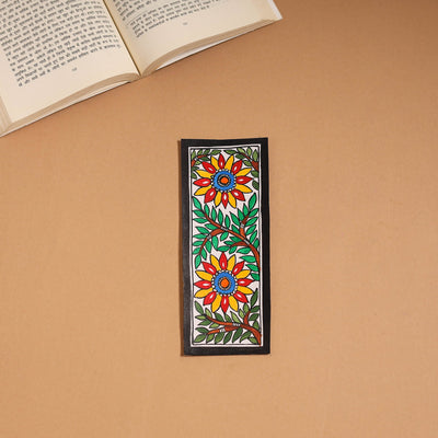 Madhubani handpainted bookmark (7 x 2 in) 15 - handcrafted