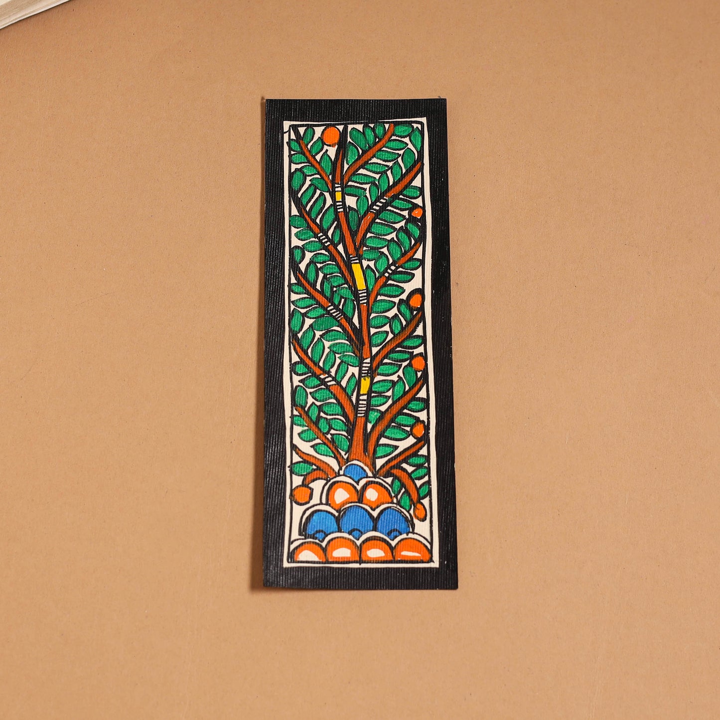 Madhubani handpainted bookmark (7 x 2 in) 17 - handcrafted