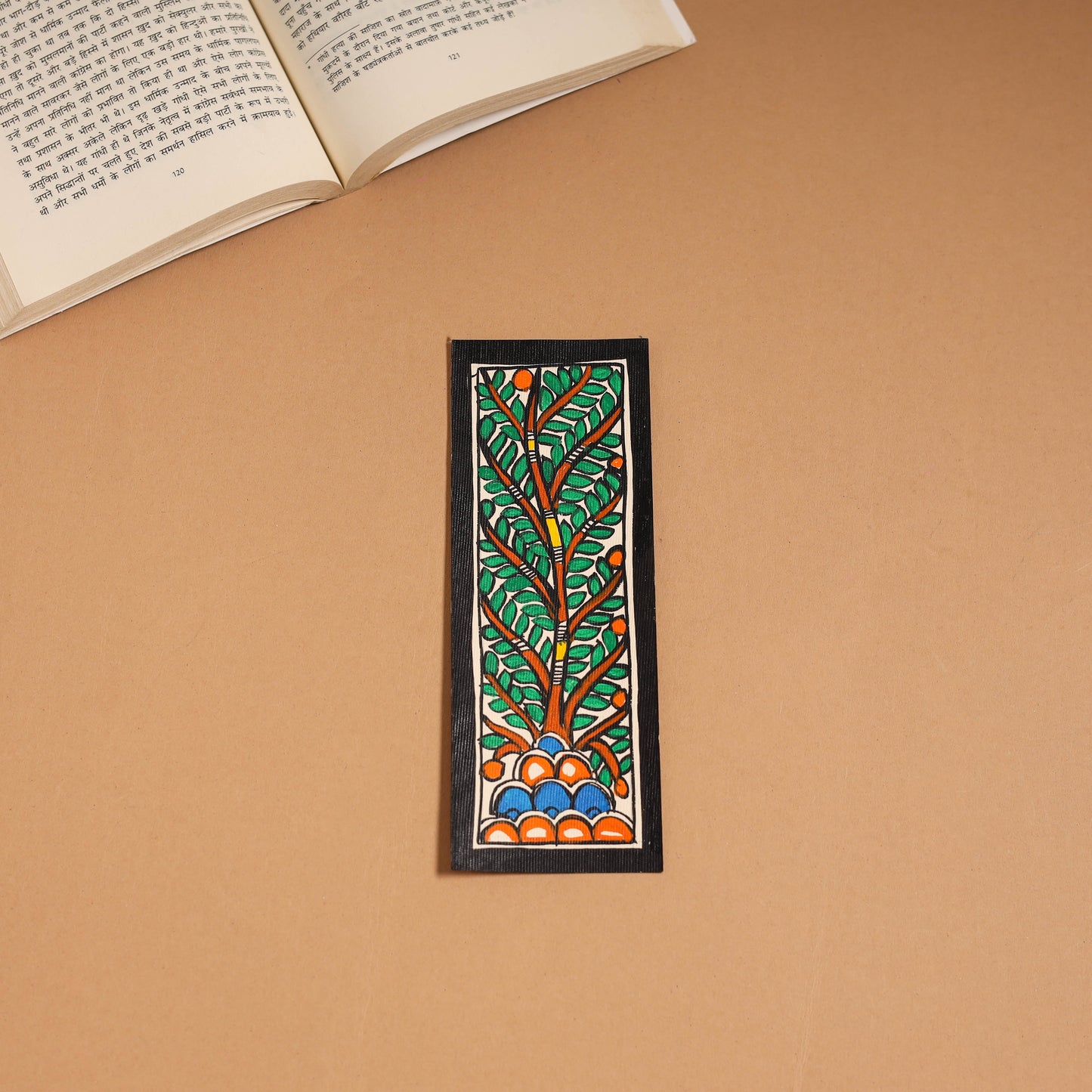 Madhubani handpainted bookmark (7 x 2 in) 17 - handcrafted