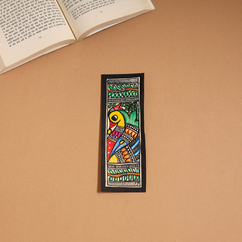 Madhubani handpainted bookmark (7 x 2 in) 20 - handcrafted