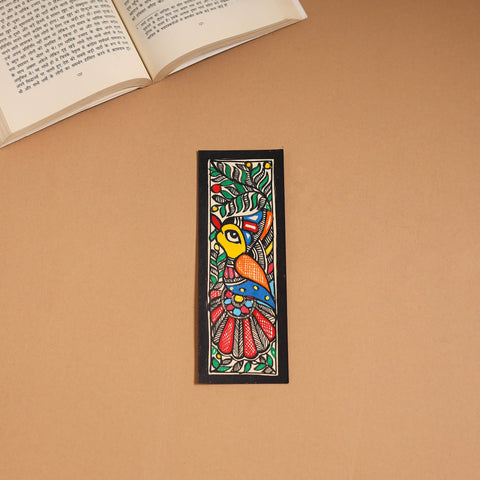 Madhubani handpainted bookmark (7 x 2 in) 24 - handcrafted