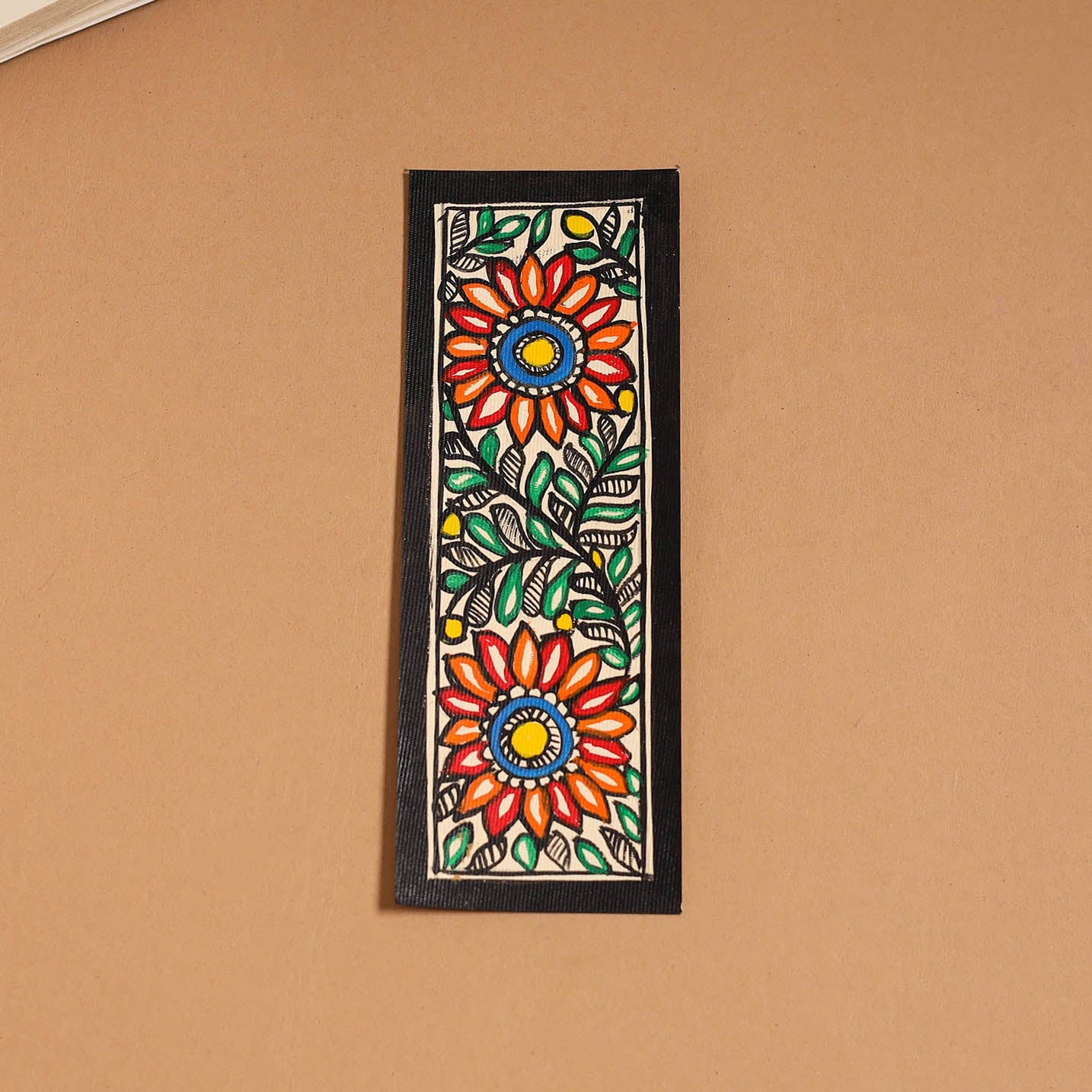 Madhubani handpainted bookmark (7 x 2 in) 26 - handcrafted