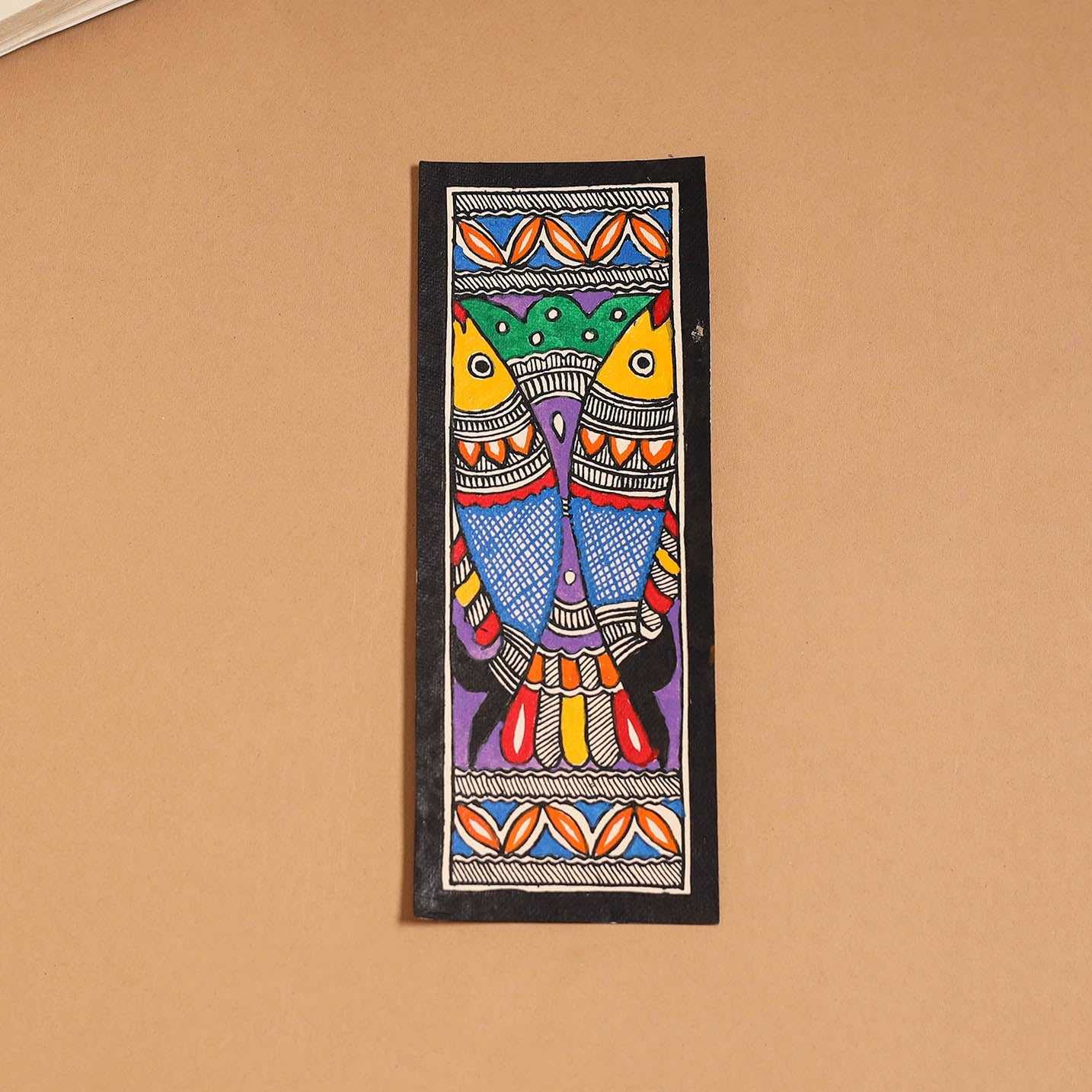 Madhubani handpainted bookmark (7 x 2 in) 27 - handcrafted