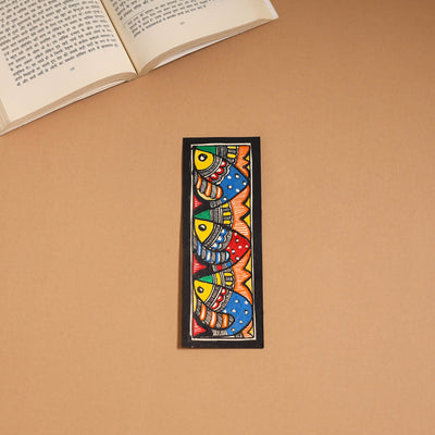 Madhubani handpainted bookmark (7 x 2 in) 28 - handcrafted