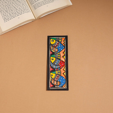 Madhubani handpainted bookmark (7 x 2 in) 28 - handcrafted