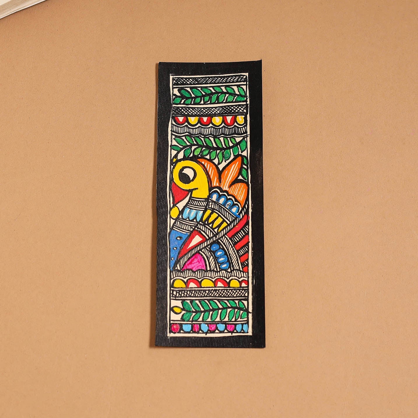 Madhubani handpainted bookmark (7 x 2 in) 30 - handcrafted
