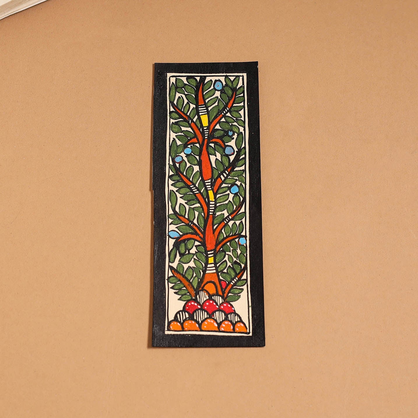 Madhubani handpainted bookmark (7 x 2 in) 33 - handcrafted