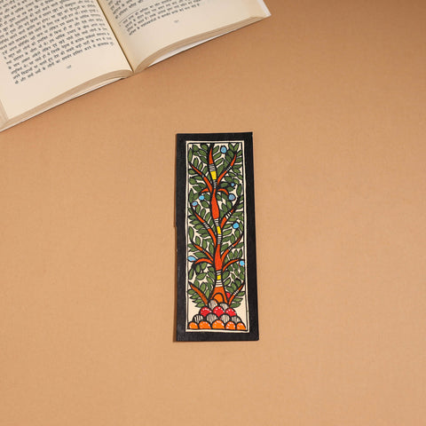 Madhubani handpainted bookmark (7 x 2 in) 33 - handcrafted