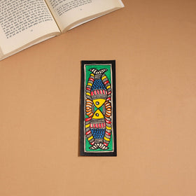 Madhubani handpainted bookmark (7 x 2 in) 34 - handcrafted