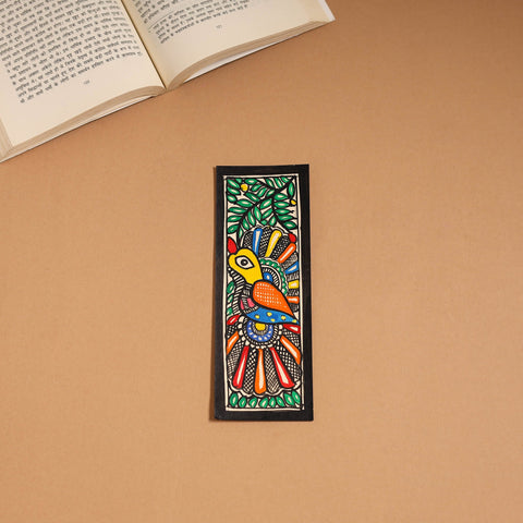 Madhubani handpainted bookmark (7 x 2 in) 42 - handcrafted