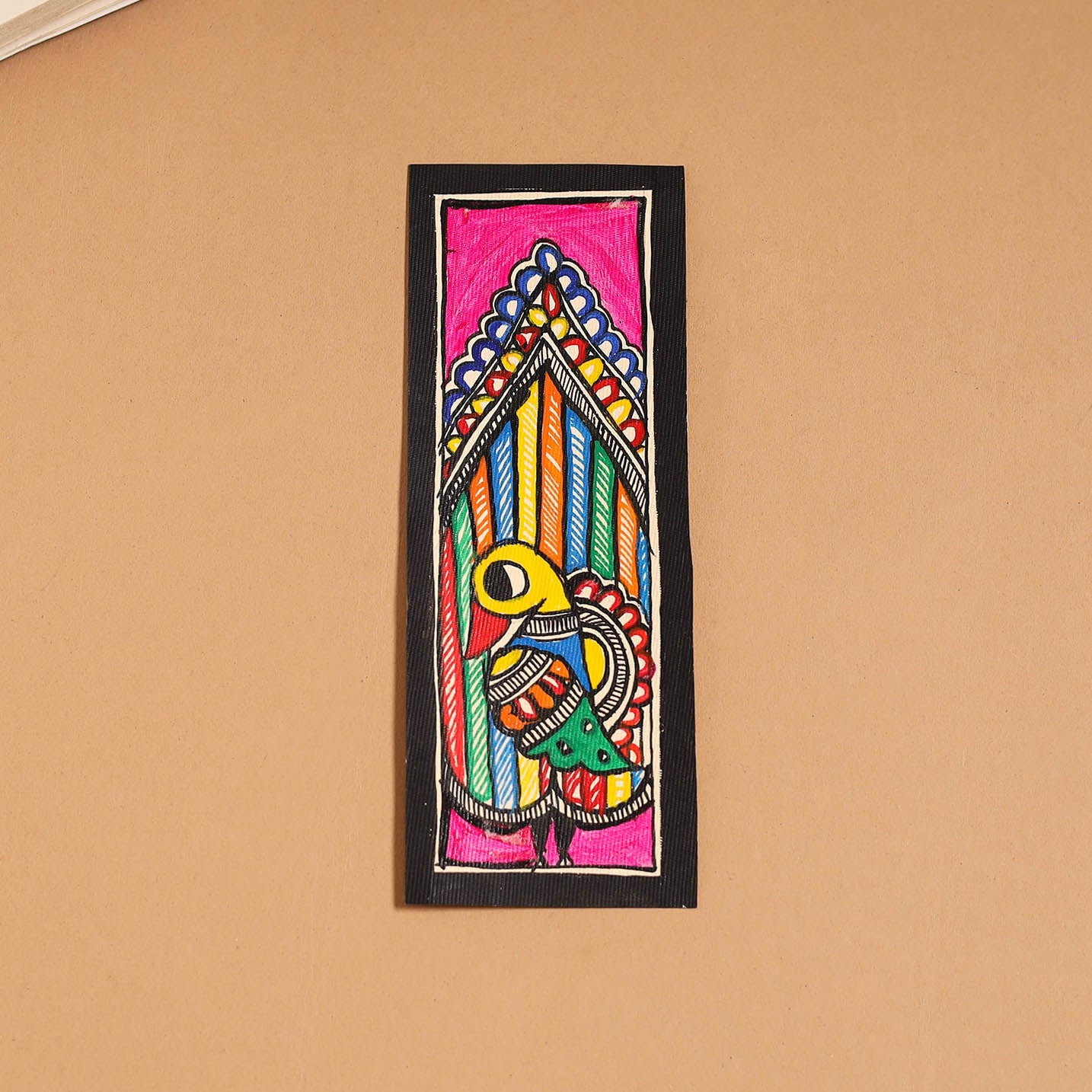 Madhubani handpainted bookmark (7 x 2 in) 45 - handcrafted