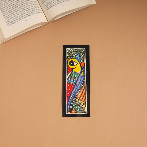 Madhubani handpainted bookmark (7 x 2 in) 48 - handcrafted
