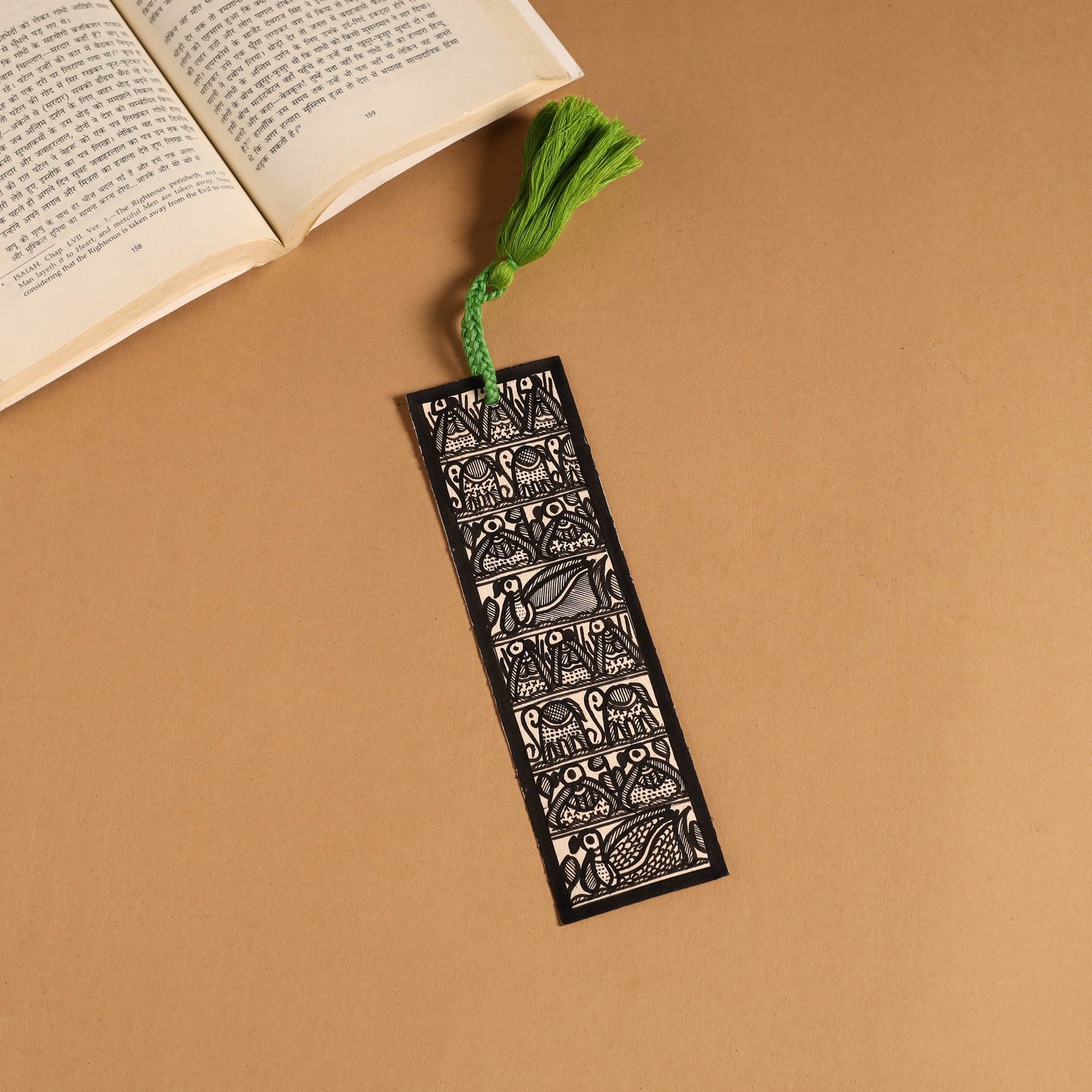 Madhubani handpainted bookmark with tassel 13 - handcrafted
