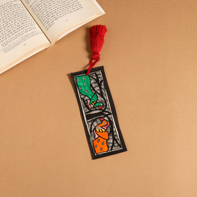 Madhubani handpainted bookmark with tassel 14 - handcrafted