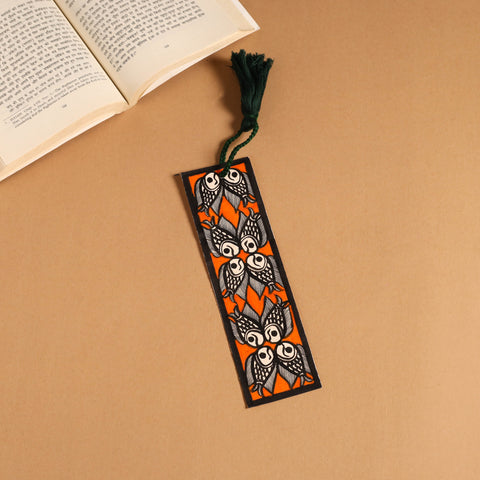 Madhubani handpainted bookmark with tassel 17 - handcrafted