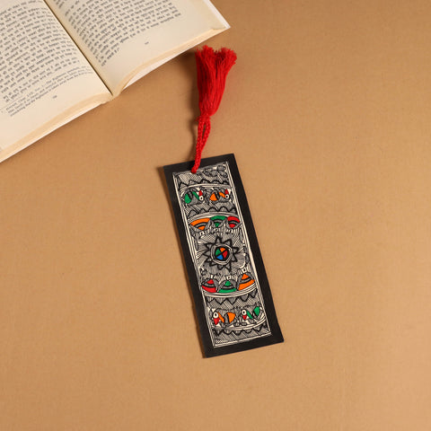 Madhubani handpainted bookmark with tassel 18 - handcrafted