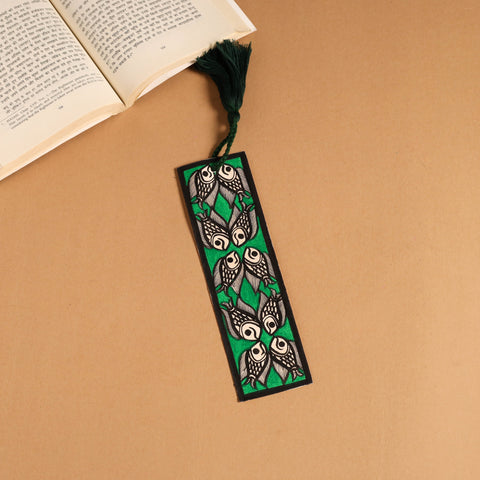 Madhubani handpainted bookmark with tassel 23 - handcrafted