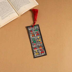 Madhubani handpainted bookmark with tassel 27 - handcrafted