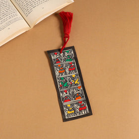 Madhubani handpainted bookmark with tassel 27 - handcrafted