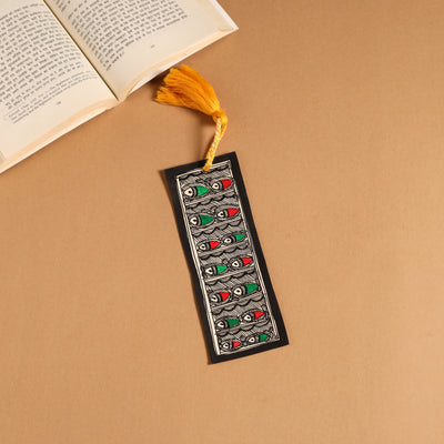Madhubani handpainted bookmark with tassel 33 - handcrafted
