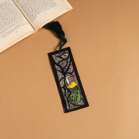 Madhubani handpainted bookmark with tassel 48 - handcrafted