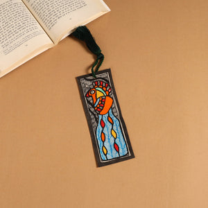 Madhubani handpainted bookmark with tassel 52 - handcrafted