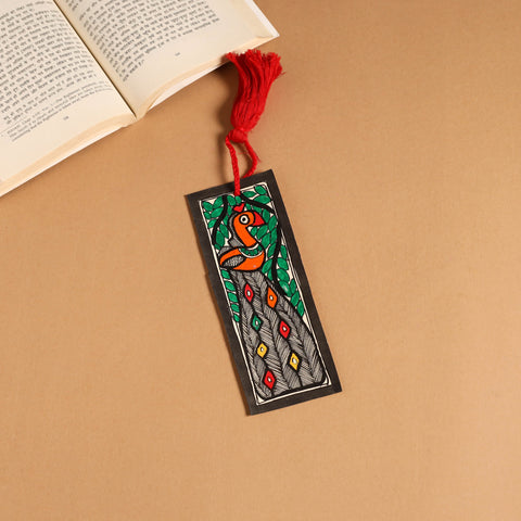 Madhubani handpainted bookmark with tassel 57 - handcrafted