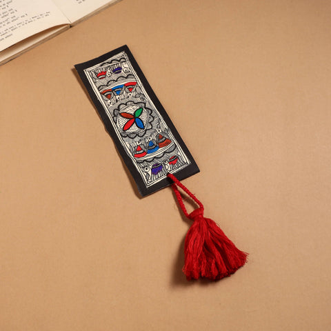 Madhubani handpainted bookmark with tassel 59 - handcrafted