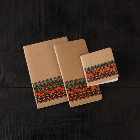 Madhubani handpainted handmade paper diaries (set of 3) 30