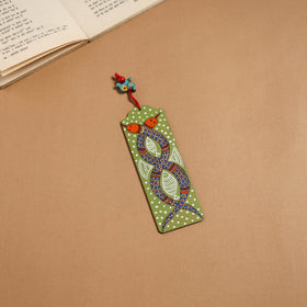 Madhubani handpainted wooden bookmark 06 - handcrafted