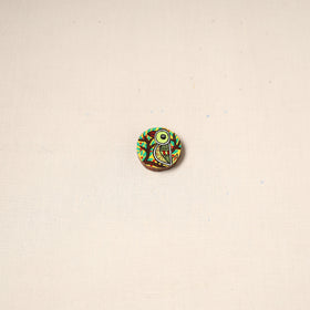 Madhubani handpainted wooden fridge magnet 31 - handcrafted