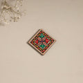 Madhubani handpainted wooden magnet 02 - handcrafted