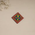 Madhubani handpainted wooden magnet 03 - handcrafted
