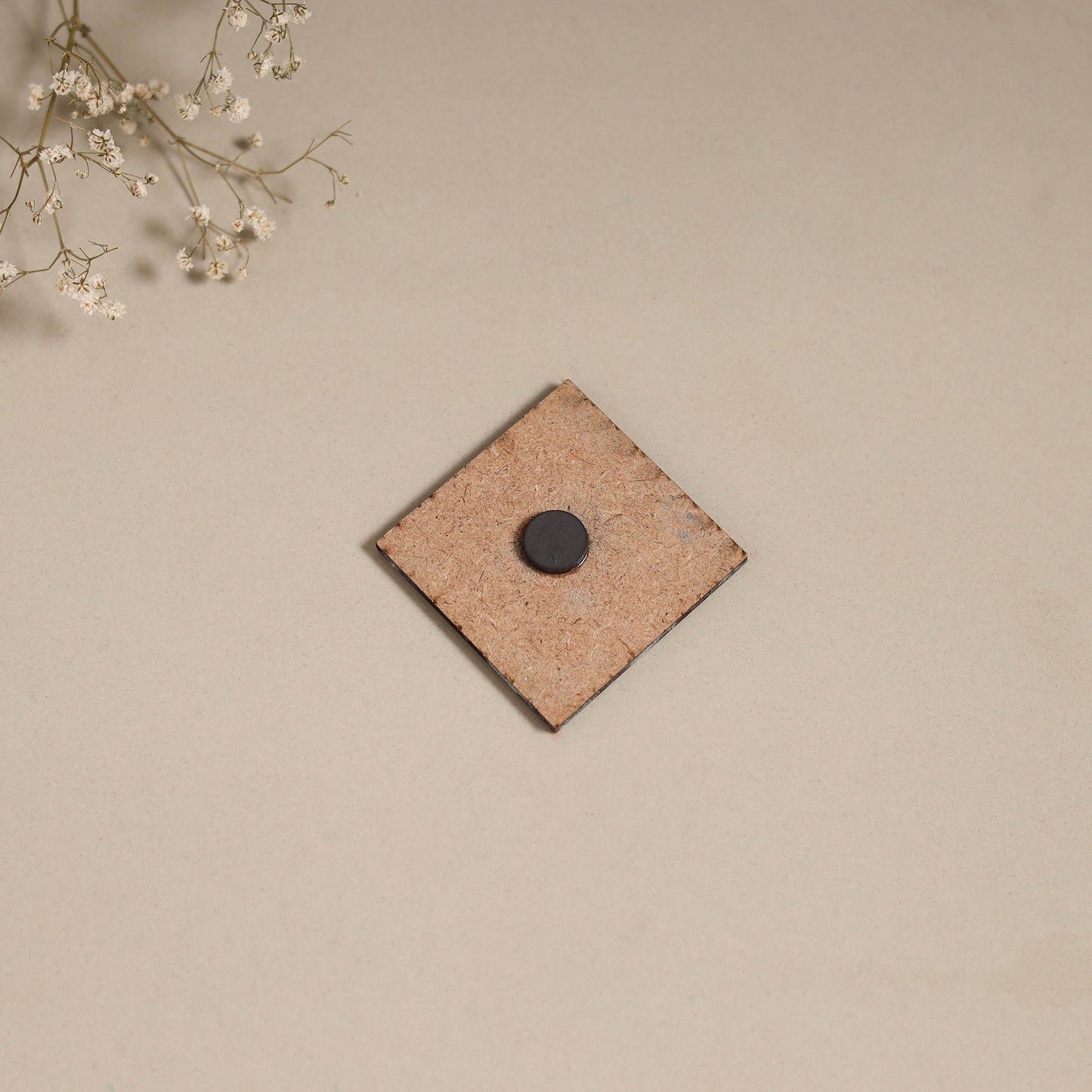 Madhubani handpainted wooden magnet 03 - handcrafted