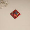 Madhubani handpainted wooden magnet 05 - handcrafted