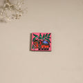 Madhubani handpainted wooden magnet 08 - handcrafted