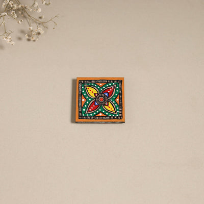 Madhubani handpainted wooden magnet 10 - handcrafted