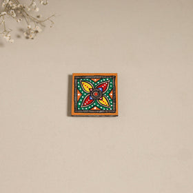 Madhubani handpainted wooden magnet 10 - handcrafted