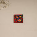 Madhubani handpainted wooden magnet 16 - handcrafted