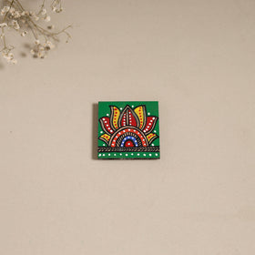 Madhubani handpainted wooden magnet 20 - handcrafted
