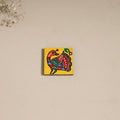 Madhubani handpainted wooden magnet 22 - handcrafted