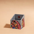  Madhubani Handpainted Wooden Pen Stand 