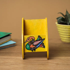  Madhubani Handpainted Wooden Pen Stand 